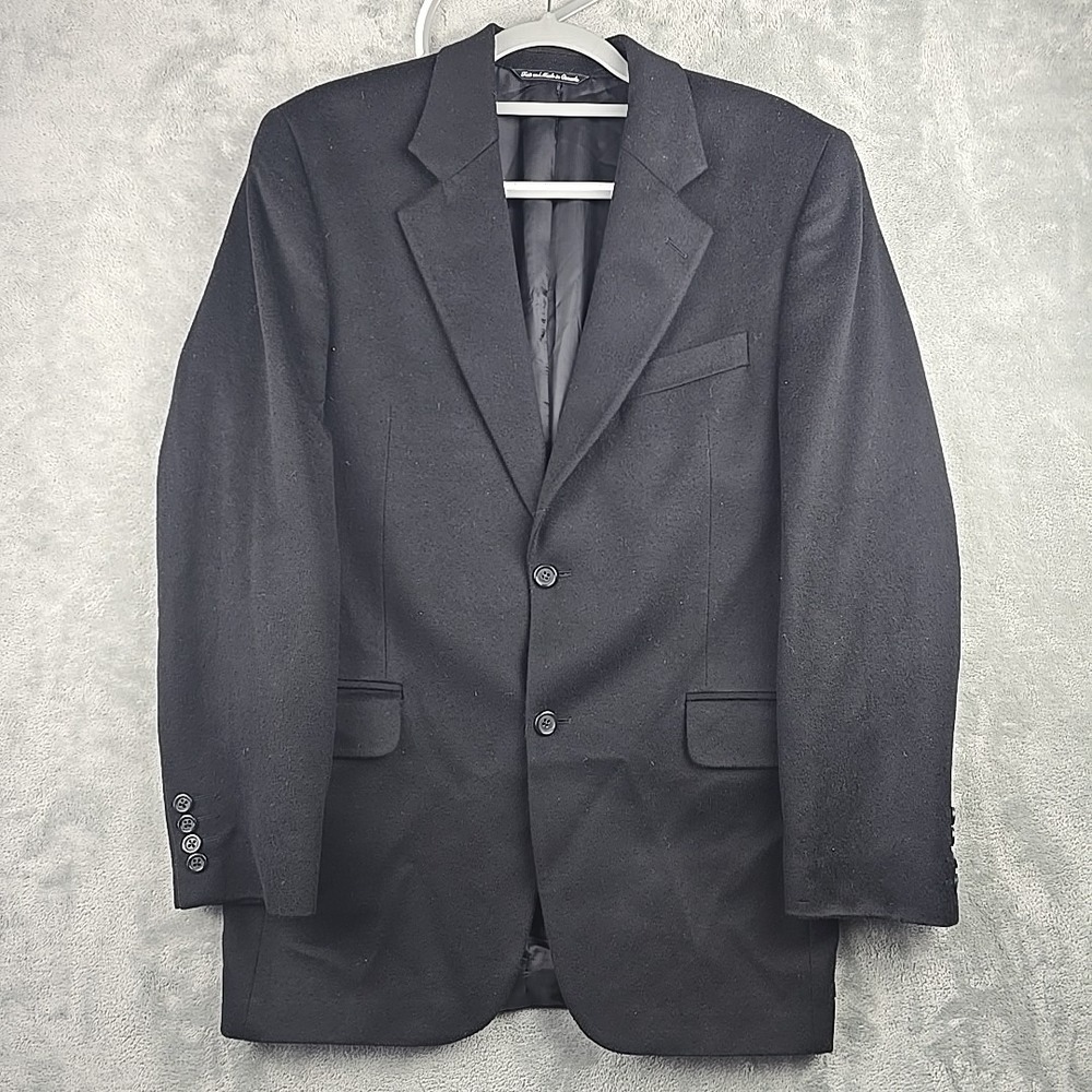 Jack Victor Sport Coat Mens‎ 40 R Black Loro Piana 100% Cashmere Blazer Lucawood
